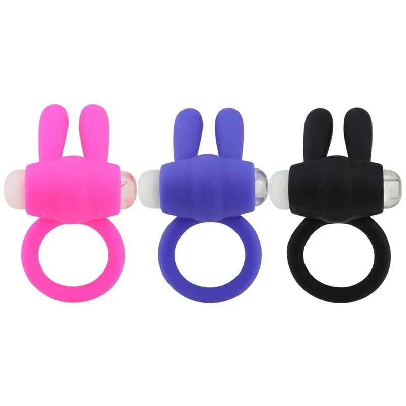 Rabbit Cock Rings Sex Toys Clitoral Stimulator Vibrator Reusable Silicone Semen Cock Ring Penis