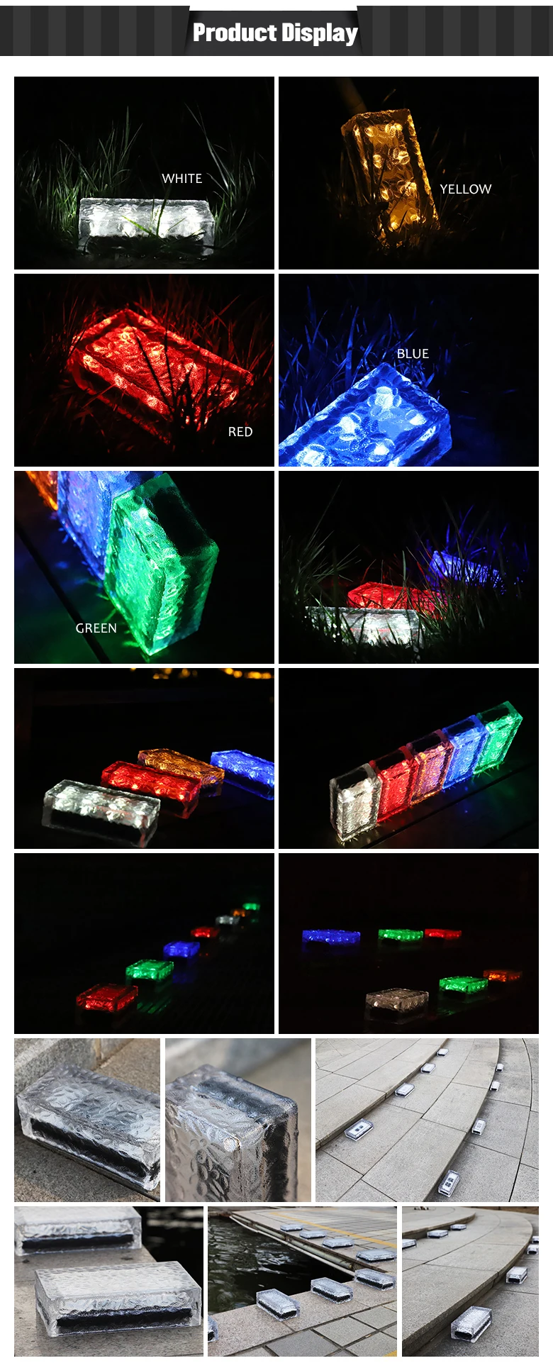 Solar Brick Light High Brightness Frosted Glass