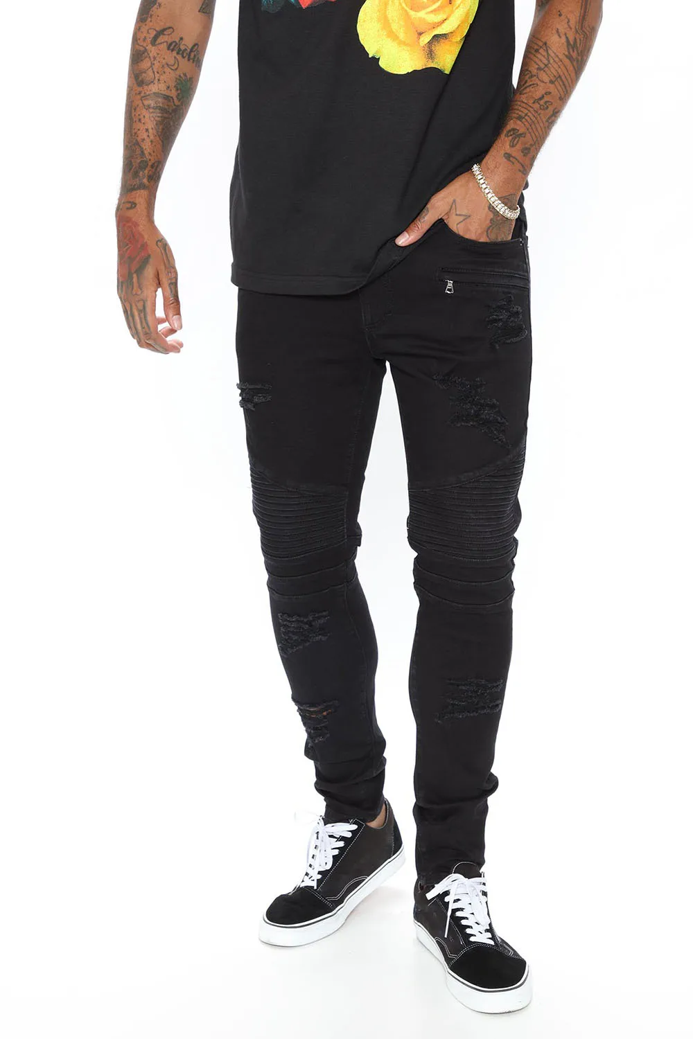 shiny black jeans mens