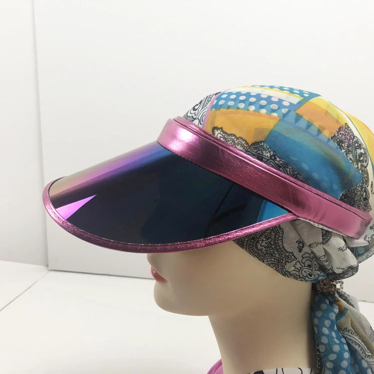 New Style Pvc Transparent Sun Visor Cap Summer Uv Protection Laser Sun