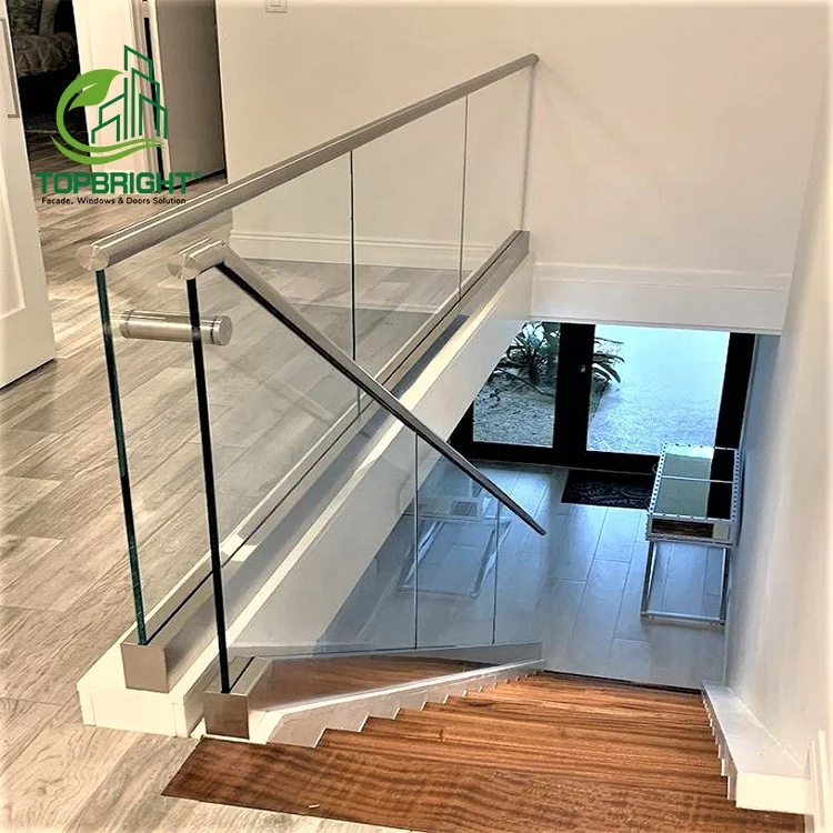 Topbright Modern Glass Railing System Deck Stainless Steel Balcony