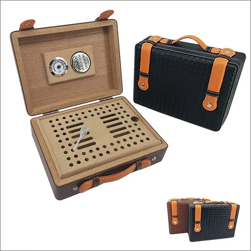 Portable briefcase cigar box