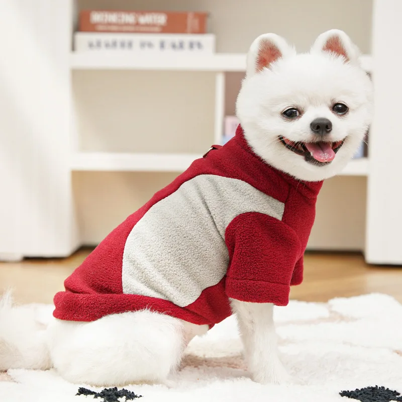 Autumn Winter New Pet Dog Cat Clothing Corgi Sports Base Shirt Fleece-Lined Dog Clothing Cat Supplies Made Polyester Classic