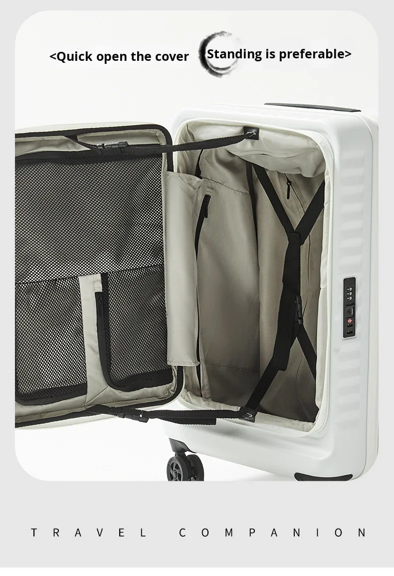 product 20 24 28 inch suitcase travel trolley case universal wheel tsa lock front opening expandable retractable luggage-7