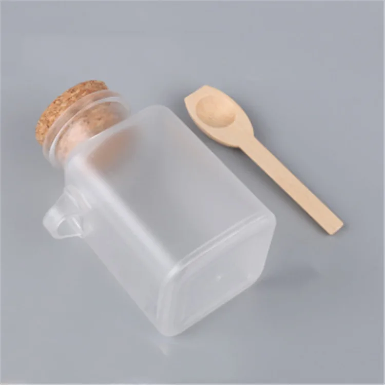 Empty 100ml 200ml 300ml Clear Frosted Bath Salt Container Jar With Cork And Bamboo Spoon Buy