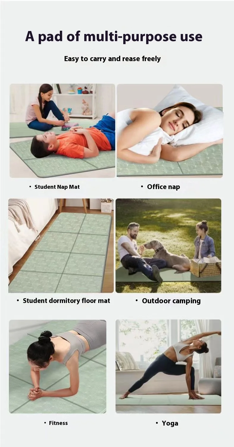 Eco-Friendly Lightweight 6mm TPE Foldable Yoga Mat Custom Travel Portable Thin Folder for Exercise and Fitness