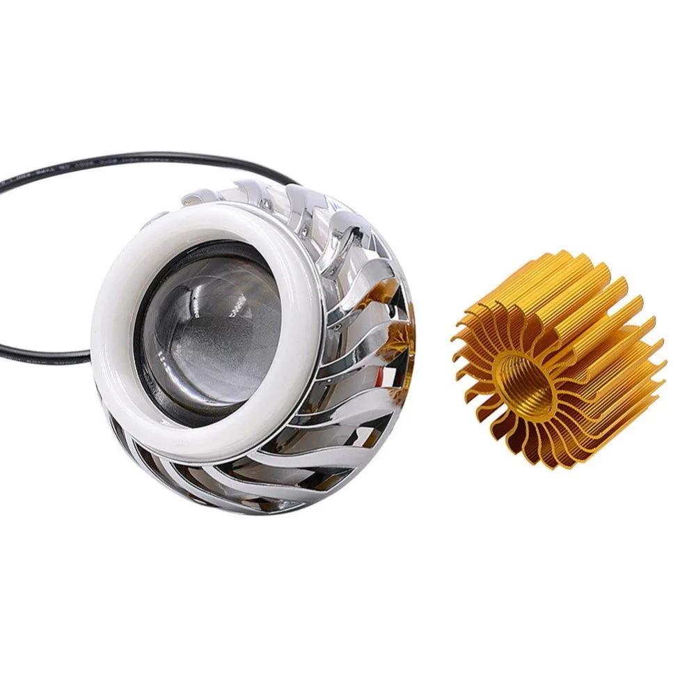 Motorcycle Headlight With Angel Eye 12v85v Moto Lamp Led Fog Point
