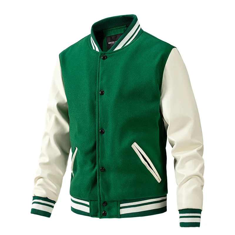 Men's Baseball Jacket Woolen Winter Varsity Coat For Men_voghion.com