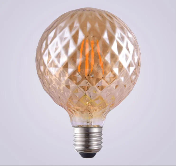 G125 Grid Pineapple dimmable led filament bulb light 2700K 4500K 6000K E26 E27 B22  Filament bulb light with 2 years warranty