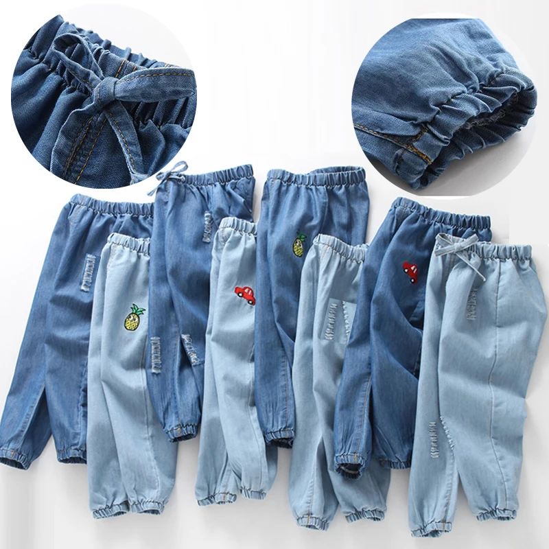 Spring And Summer Kids Jeans For Girls 