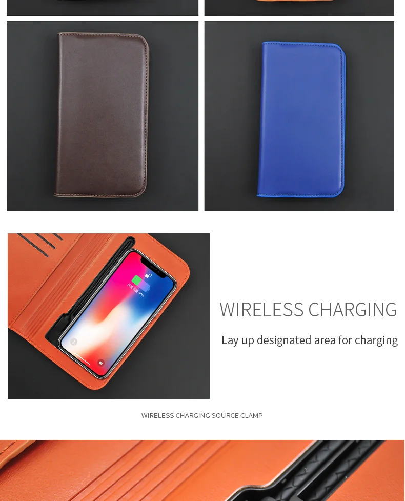 5000mah power bank PU leather wallet new trending products wireless charging portable multi functional power bank - ANKUX.COM