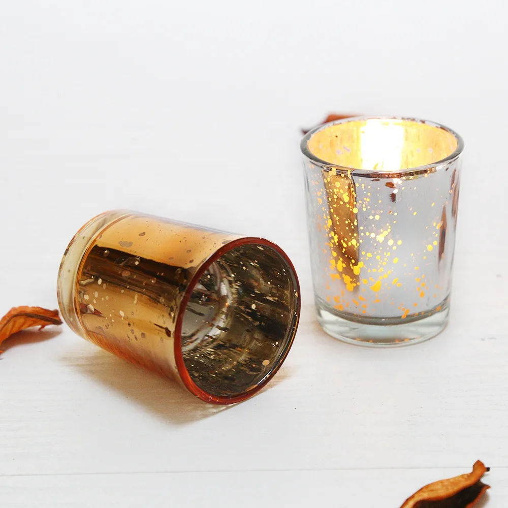 2019 New Design Wholesale Gold Glass Wedding Candle Holder Vessels