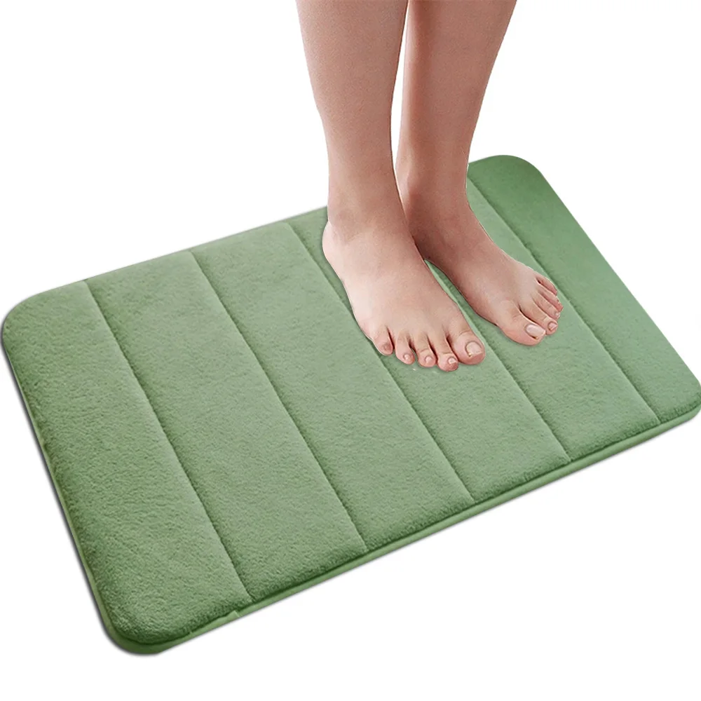 Cheap Memory Foam Bath Mats Bathroom Horizontal Stripes Rug Absorbent