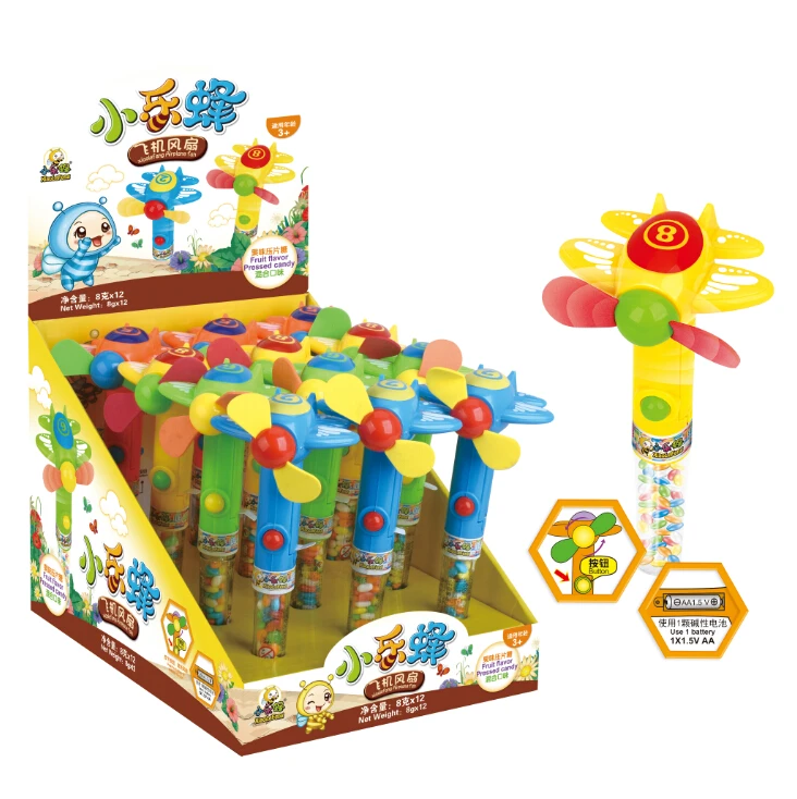 Juqi Confectionery Sweets Novelty Candy Toys Electrical Airplane Fan