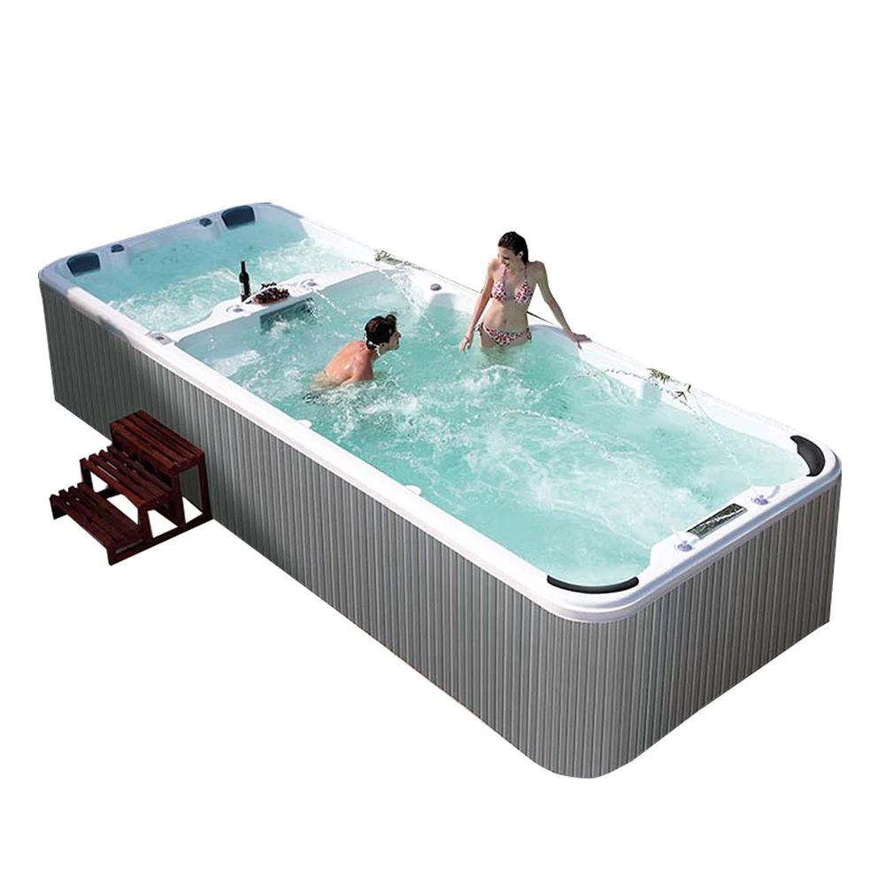 outdoor inground 8m hot tubs swim spa fiberglass whirlpool hydrotherapy swimming pool swimspa