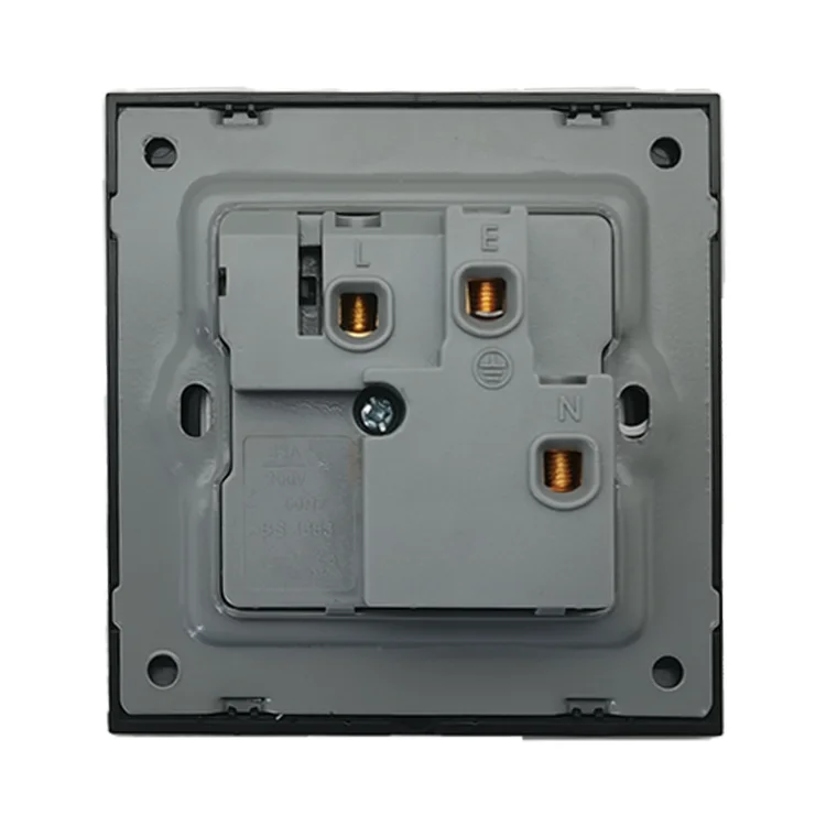Best Selling BS/UK Items Touch Wall Switch 250V Modern Silver Light Switch Electrical 13A 1 Gang Wall Outlet Switch Socket