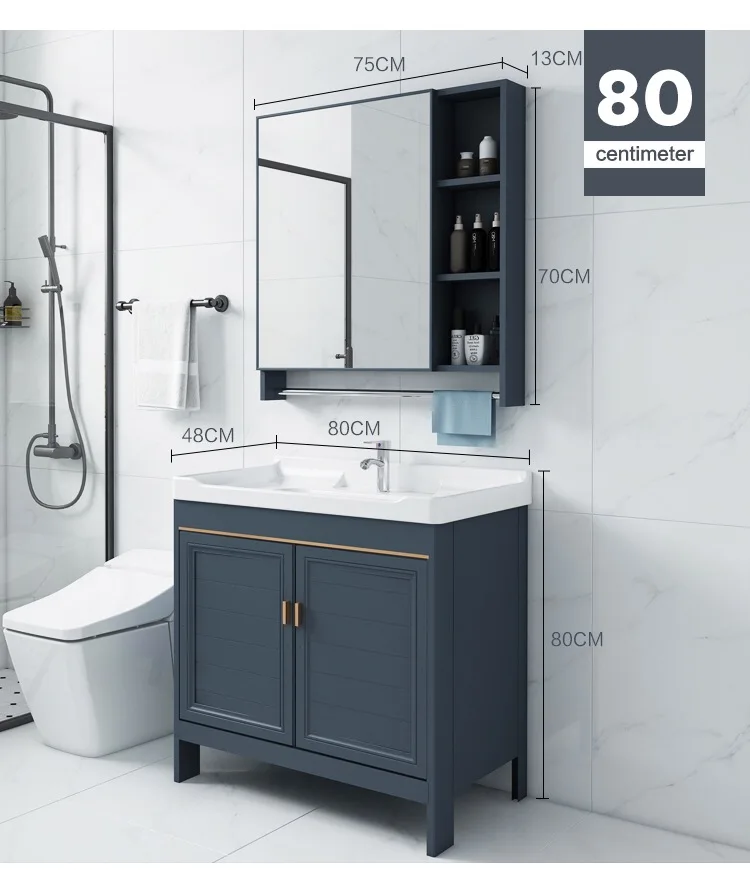 Bathroom Vanity Unit With Marble Top Ceramic Sink Wash Hand