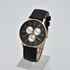 Minimalist design men wrist gold watch with hardened flat glass and japan seiko movement