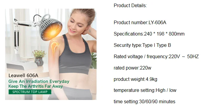Leawell LY-606A Pain Relief Infrared TDP Light Therapy Device 1 Year Warranty Made in China ODM OEM Service Home Use