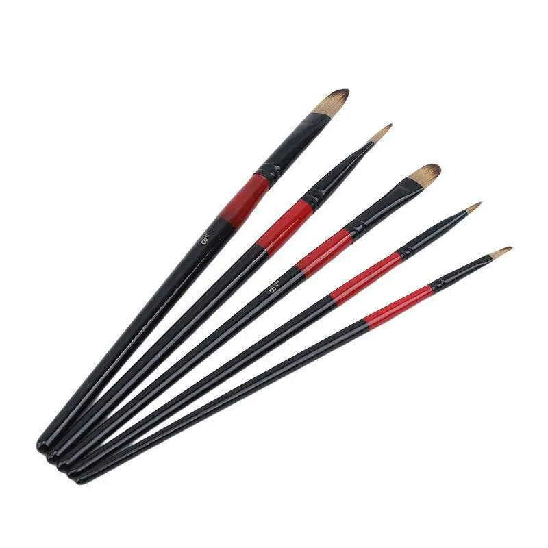 Artist Brush Set Round Pointed Flat Head Nylon Wool Acrylic Brush Buy