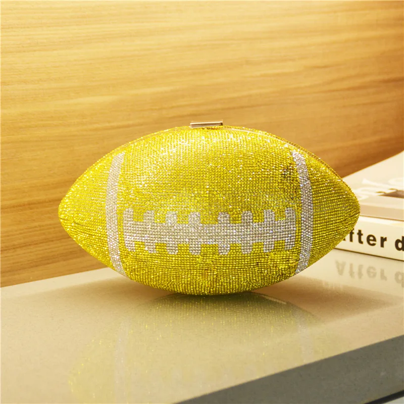 New Rhinestone American Football Round Ball Purse Stone Bling Diamond ...