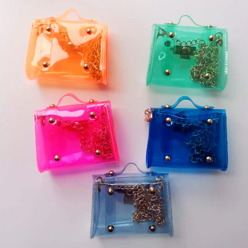 Children Clear Purses Transparent Pvc Handbags Girls Mini Jelly Bags