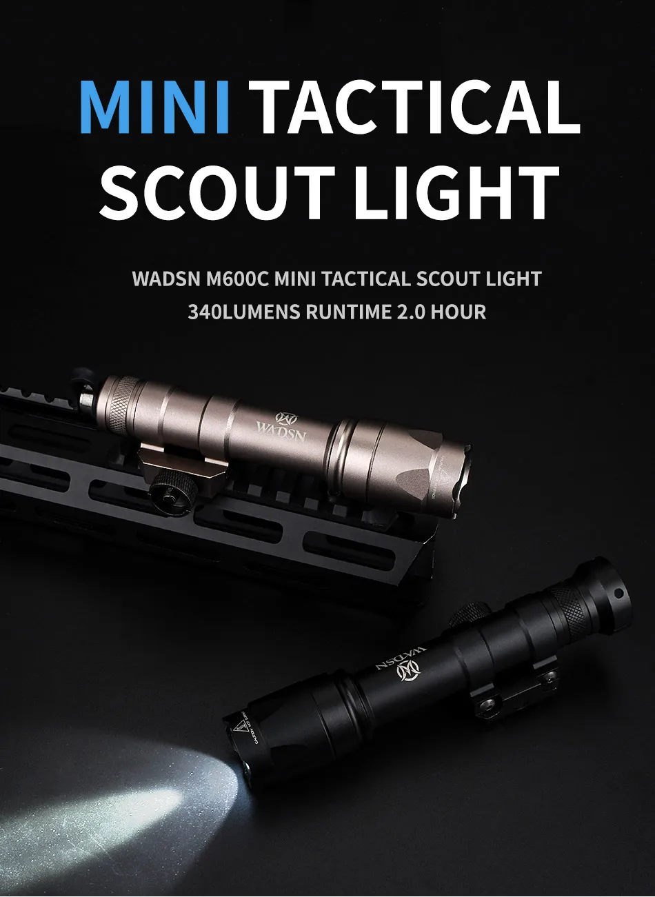 Wadsn Airsoft M600c Weapon Led Tactical Flashlight Scout M600 Series