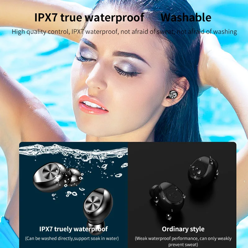 F9 waterproof ipx5 tws earbuds sport headset bluetooth 5.0 wireless headphones for iphone xiaomi sumsang huawei - ANKUX.COM
