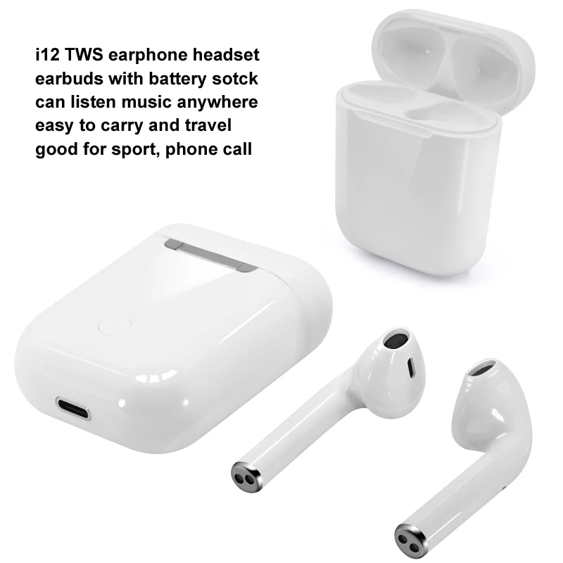 Original Touch Control I12 Earphone Sport Waterproof Wireless Bluetooth