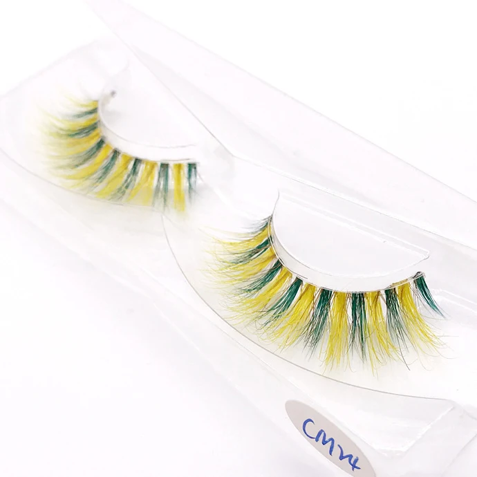Wholesale high quality colored false stage eyelash private label crazy mink eyelashes