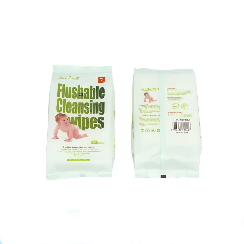 Oem Disposable Antibacterial Toilet Adult Flushable Wipes,Biodegradable
