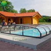 Aluminium Frame Retractable Glass Roof For Cover Swimming Pool