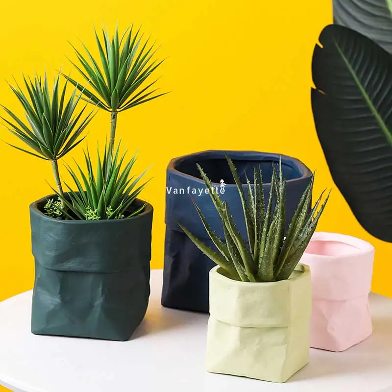 8" Gray Terracotta Pots Green Plant Pot Cheap Large Planters Farmhouse Planters Blue Pottery