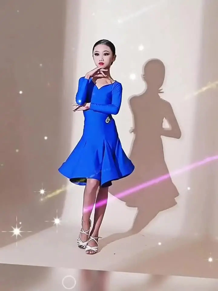 Elegant Rumba Dance Practice Dress For Ladies Girls Party Wear