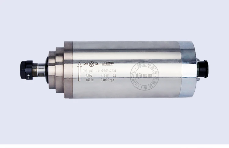 100mm diameter 3kw  water cooled spindle motor  with collect ER20 for cnc router