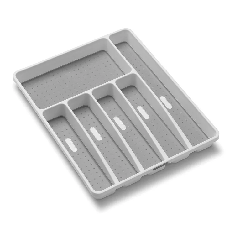 
6 Compartments Plastic Cutlery Tray Organizer Kitchen No Slip Cutlery Trays 