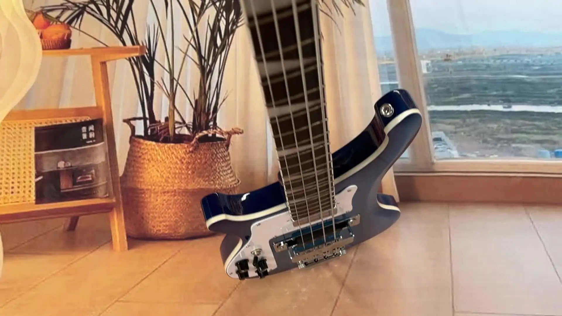 4-string Blue Body 4003 Electric Bass Guitar - Left-handed