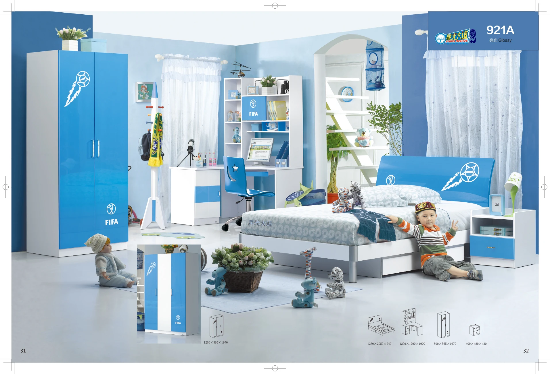 Cheap Custom Children Bedroom Furniture Set Wood Bed Room For Kids