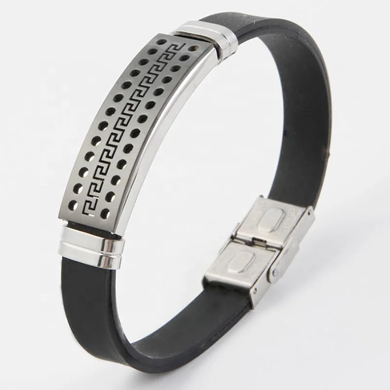 product-Elegant Popular Fret Laser Engraved Fashion Bracelet Titanium-BEYALY-img-1