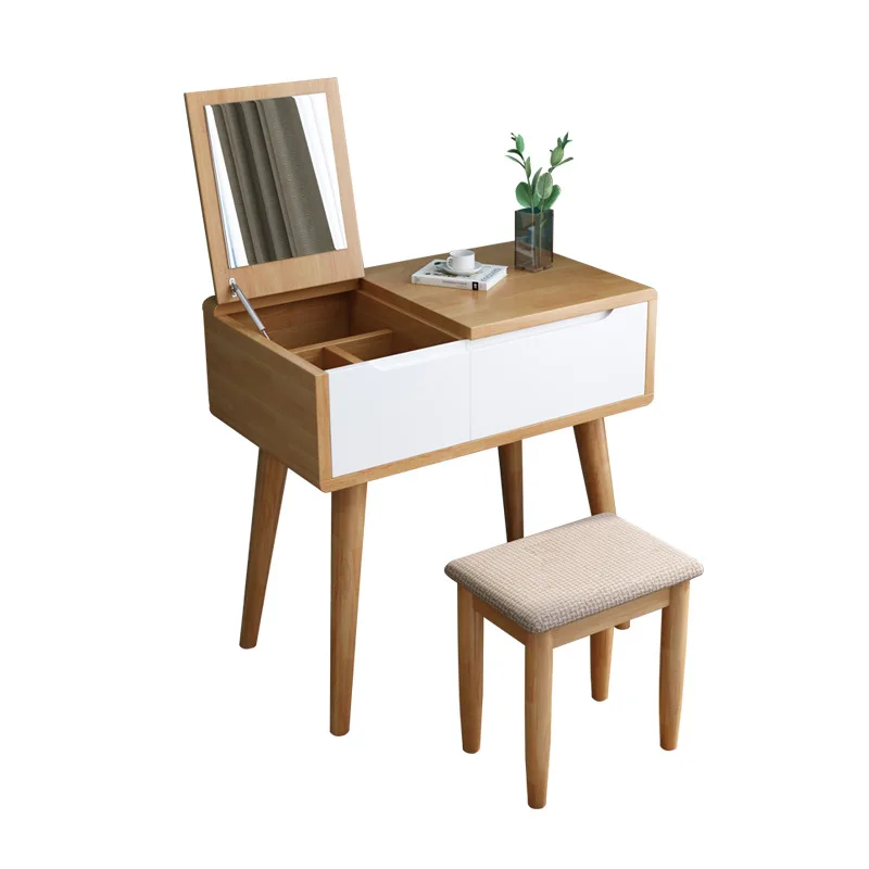 Nordic Real Wood Dressing Table Bedroom Contemporary Contracted Muti