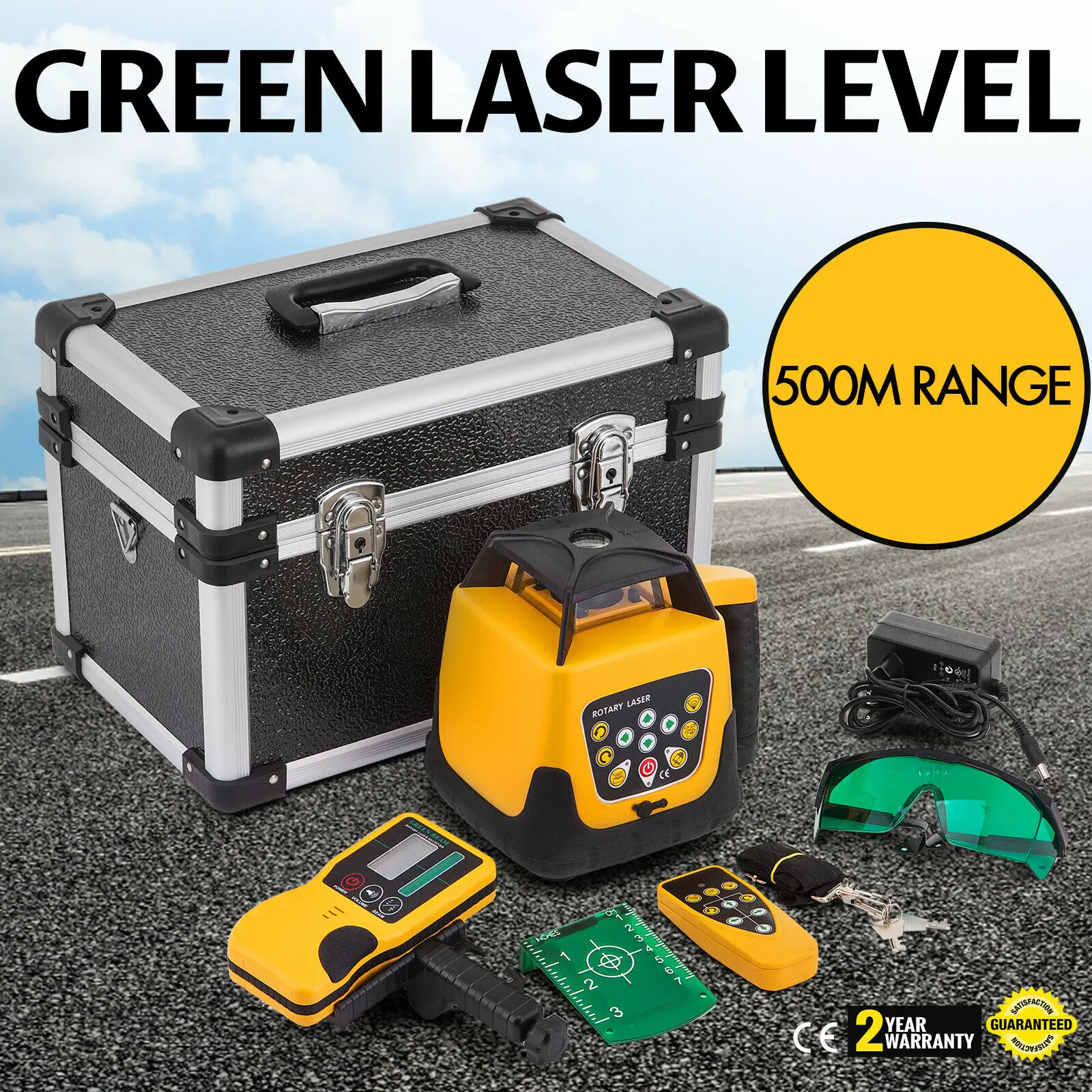 Details about   US Rotary Laser Level Green Beam Auto Self Leveling Measure Industrial Equipment 