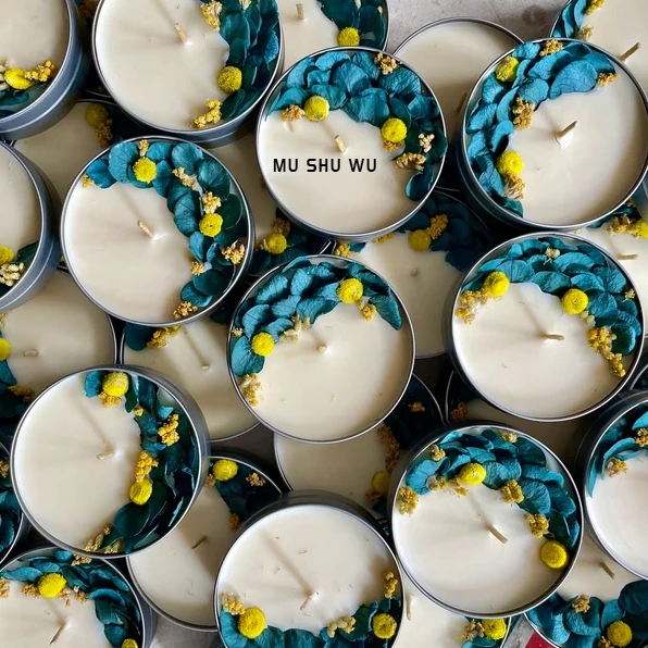 Wholesale Crystal Jar Candle Diy Metal Tin Candle With Crystal Custom Dried Flower Candles Buy