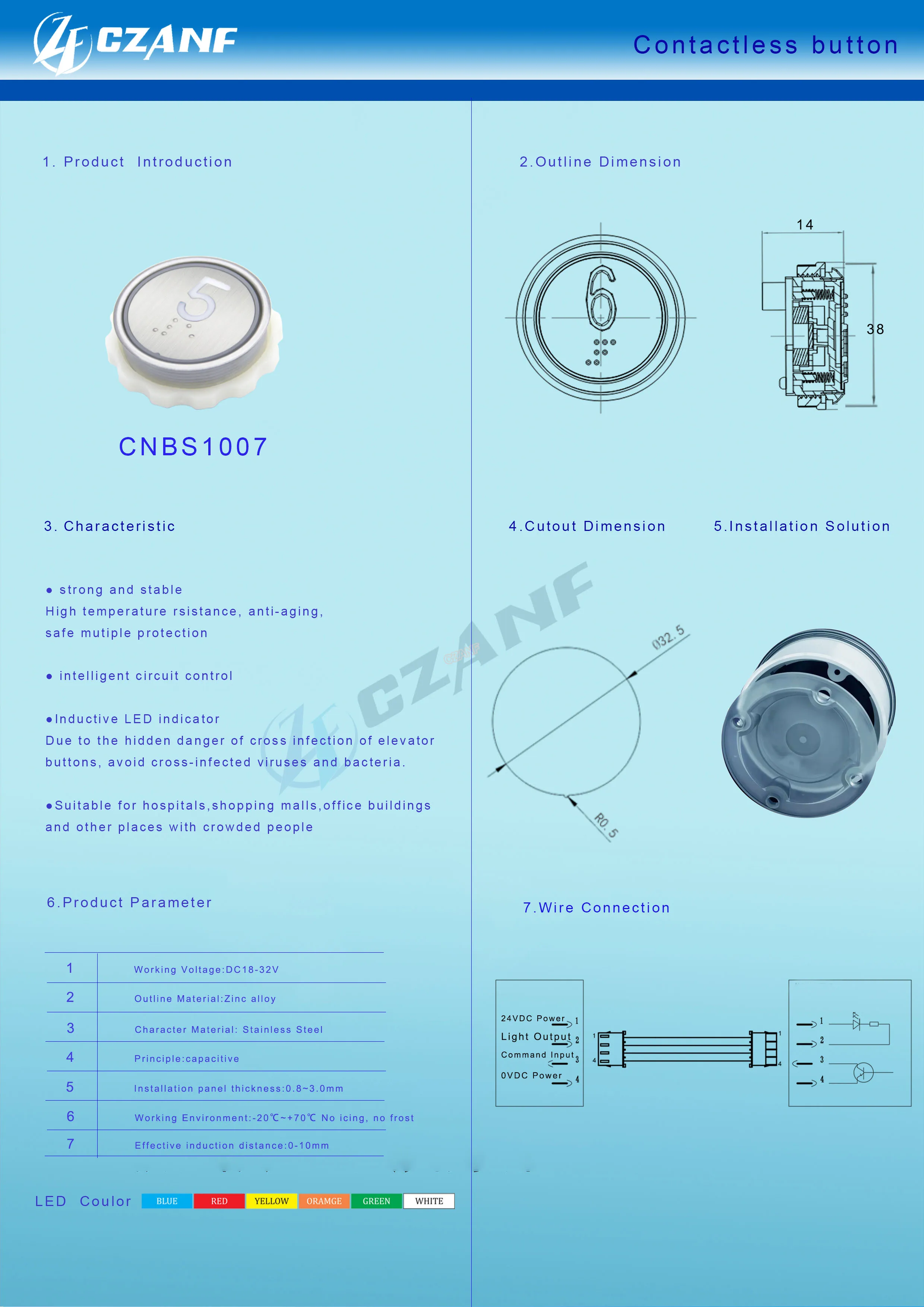 Hot Sale Touchless Lift Push Button for Elevator - Durable & Efficient
