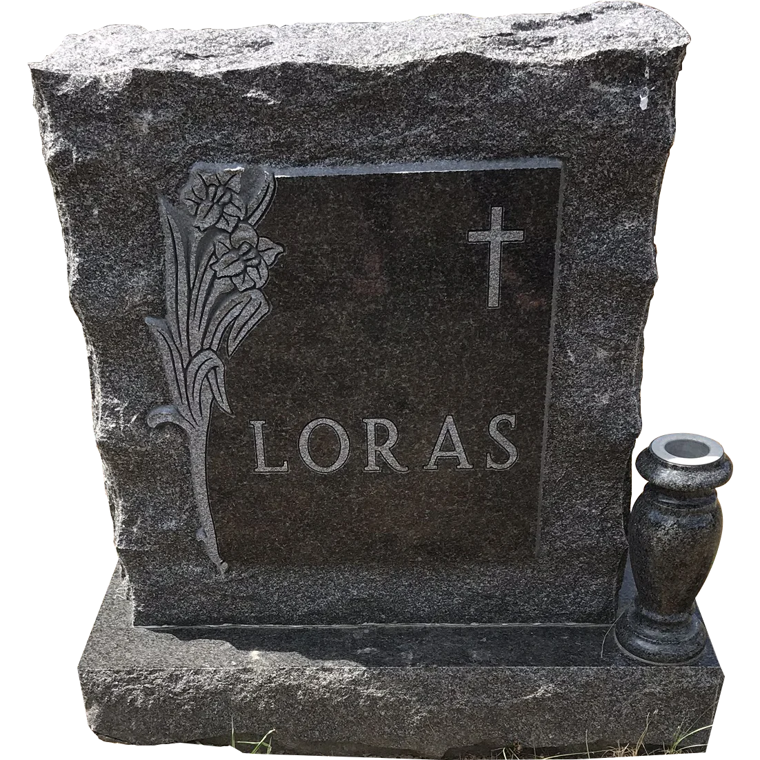 Tombstone Rectangle Rectangular Natural Monument Black Granite Tombstone American Design ...