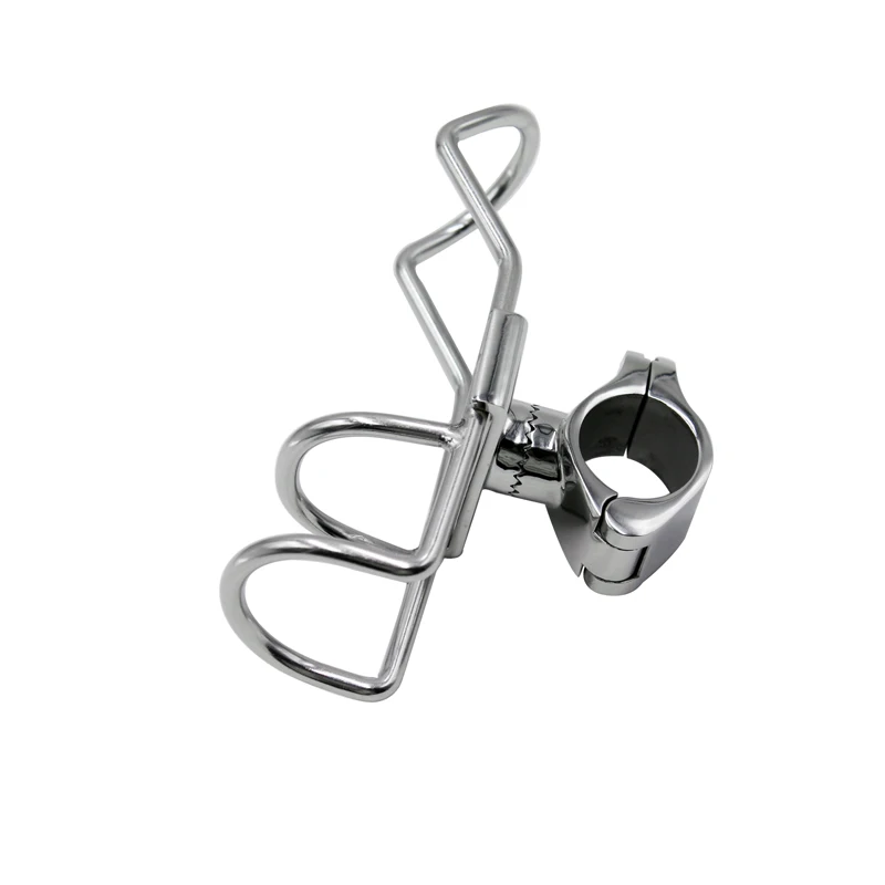 product made stainless rail mounted clamp on  double wire snapper back rod holder stainless steel for fishing boat rod holder-3