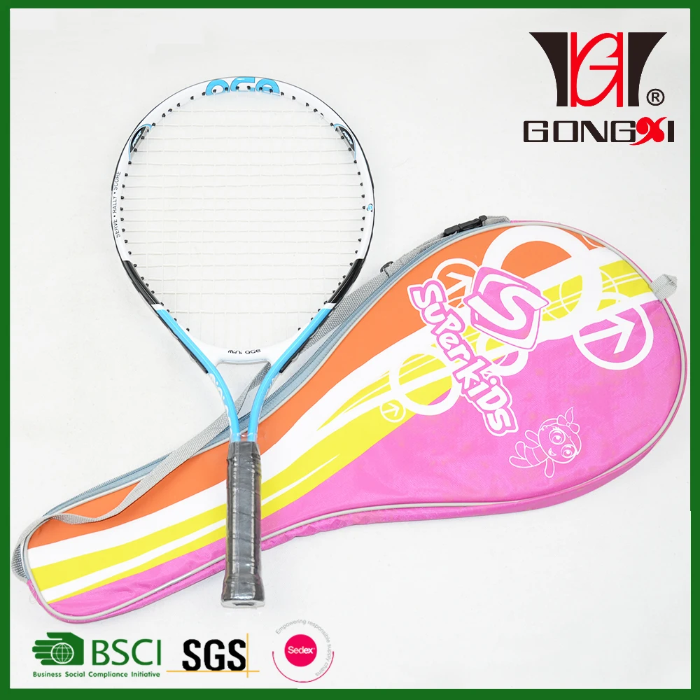 Good Elasticity Kids Aluminium Tennis Racket/raquet Tennis Colors Can