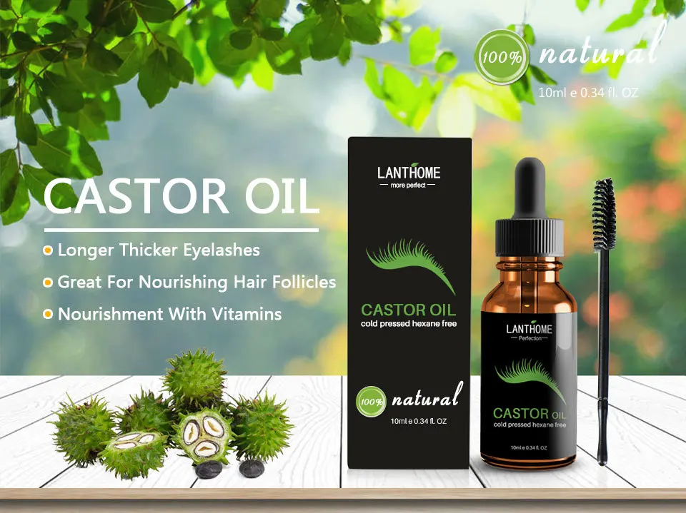 LANTHOME 10ml Castor Oil Serum for Eyebrow & Eyelash Extensions Cross ...