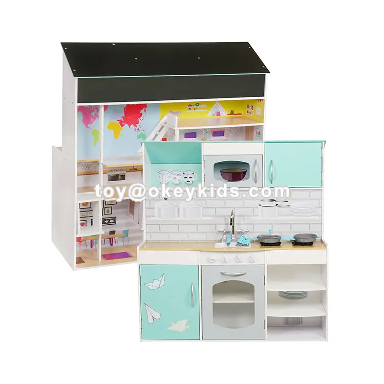 Modern White Wooden Toy Kitchen,Diy Wooden Toy Kitchen For Kids,Pretend Children Wooden Toy