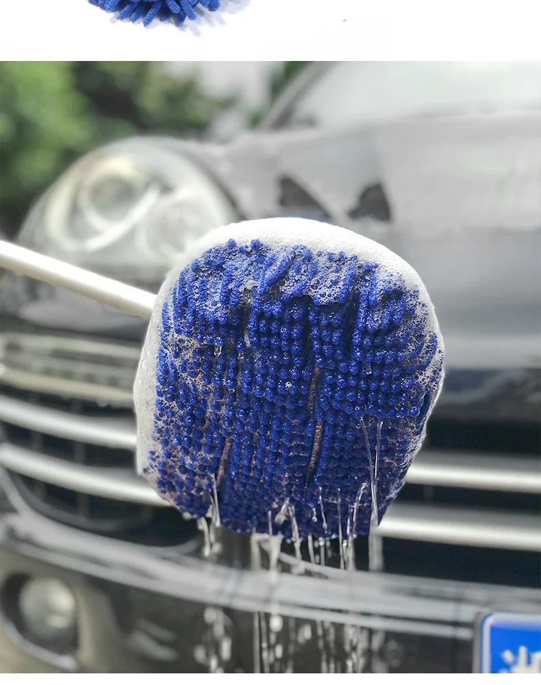 Long Chenille Microfiber Car Wash Dip Mop With Telescopic Handle Car