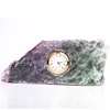 Beautiful sale amethyst and green colorful fluorite clocks for home furnishing articles